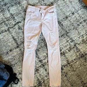 VERY light pink skinny jeans. Old Navy